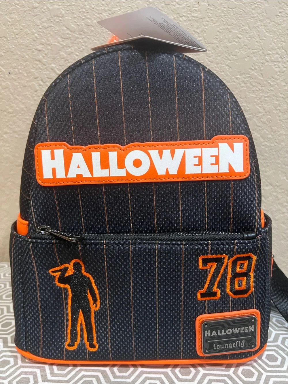 Loungefly Black & Orange Halloween Mini Backpack Michael Myers jersey
